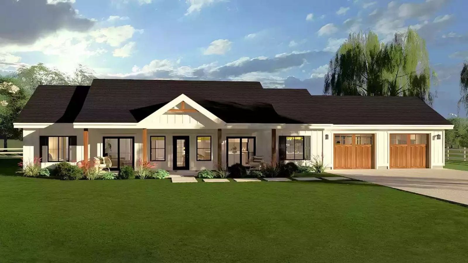 Fairbloom 3-Bedroom Country with Vaulted Great Room Designed for Couples Who Love a Good Reason to Light the Fireplace (Floor Plan)