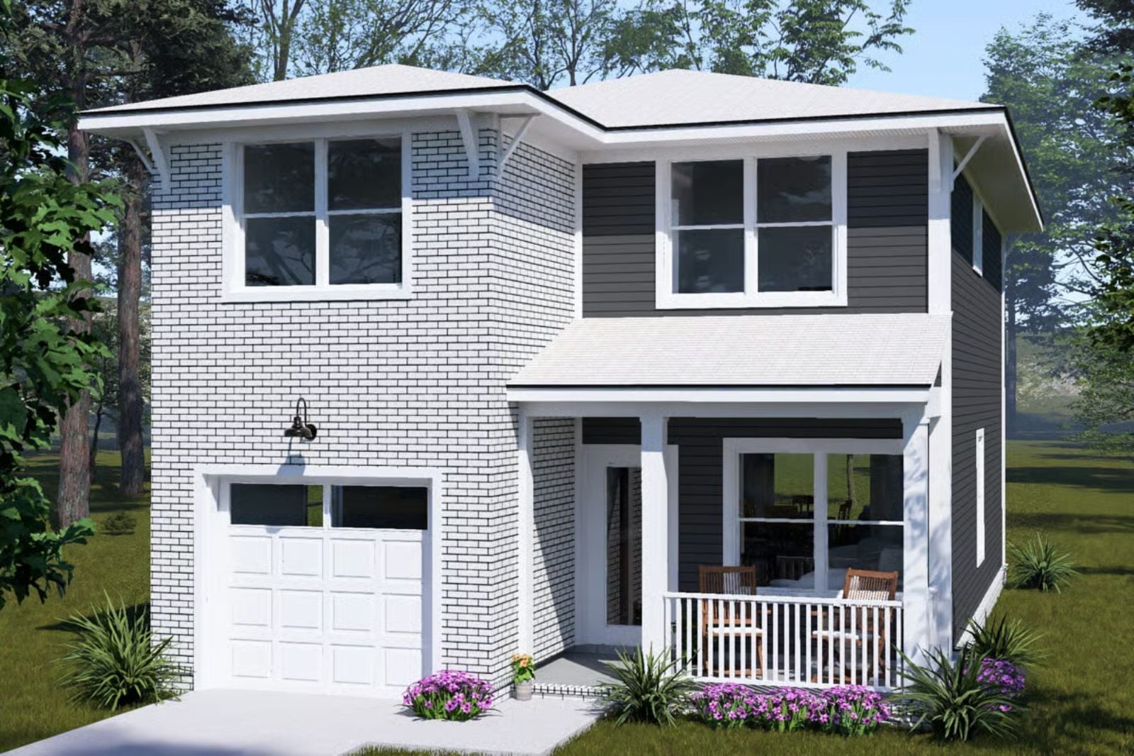 The Brickley 3-Bedroom Traditional House Plan with Upstairs TV Alcove (1,481 Sq. Ft. Floor Plan)