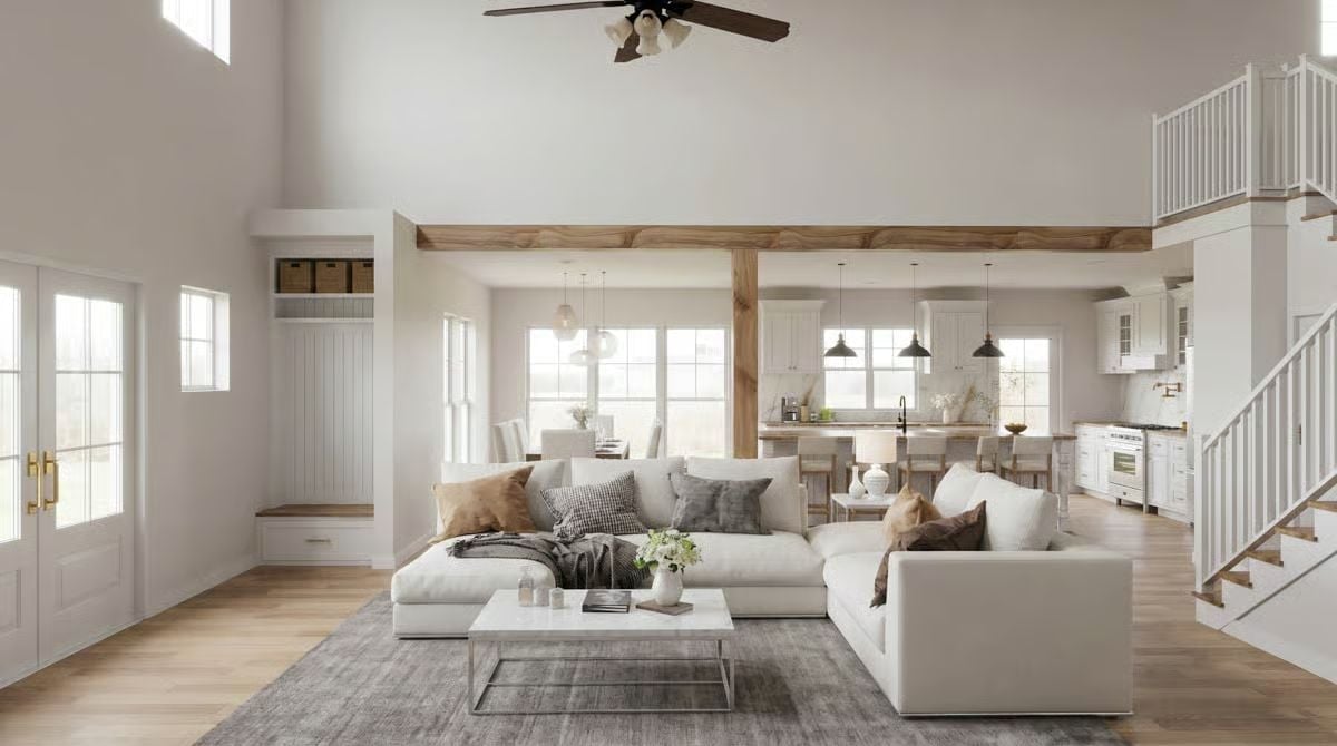 Soaring Ceilings and Exposed Beams Remind You Why You Bought the Big House