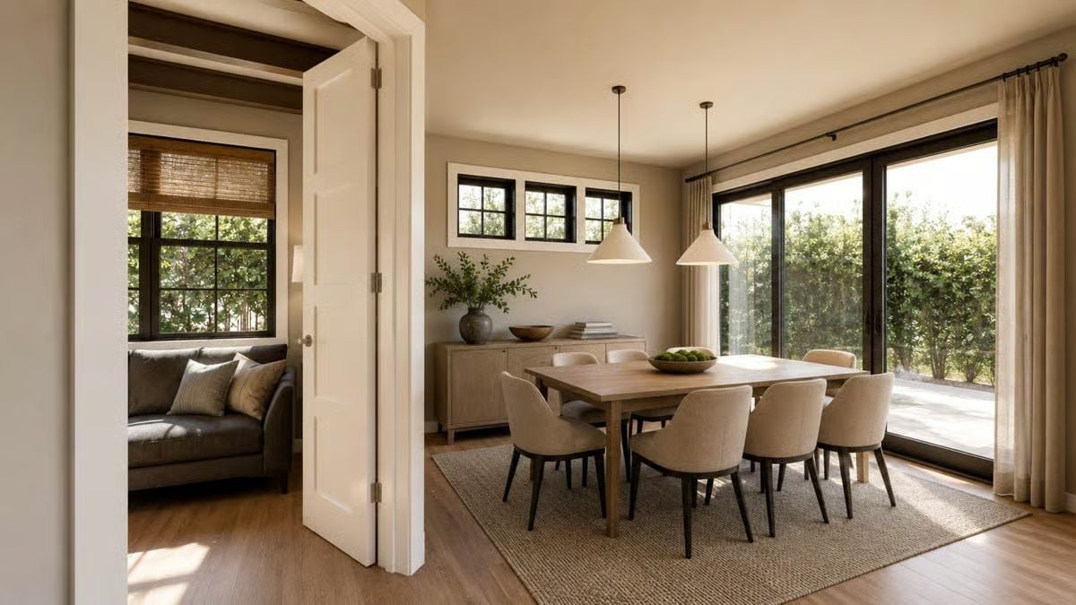 Pendant Lights, Warm Wood, and a View That Makes Dinner Feel Like an Event