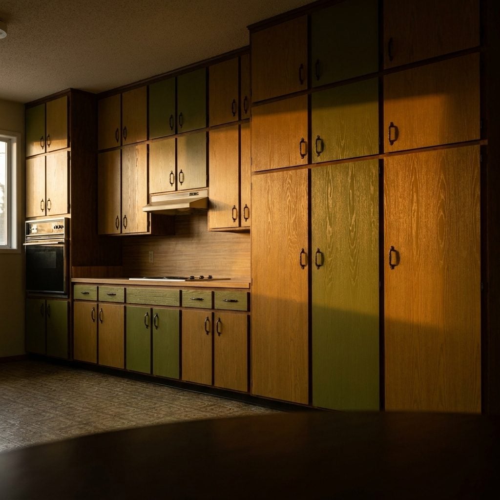 The Floor-to-Ceiling Wooden Cabinets That Swallowed the Whole Kitchen