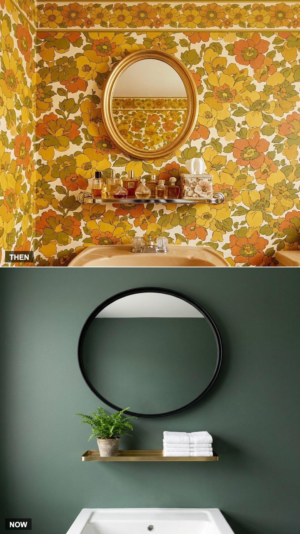 Floral Wallpaper vs. Painted Accent Walls