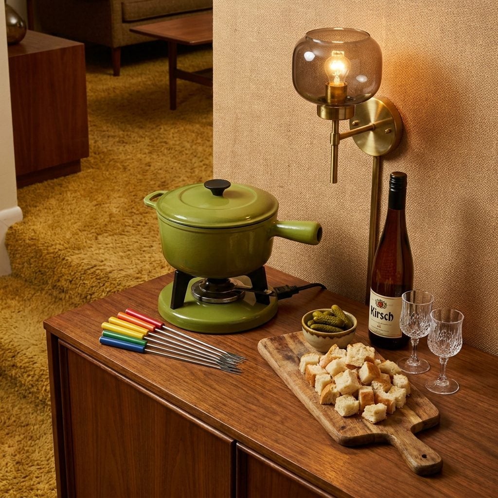 The Fondue Pot Waiting On the Sideboard Like It Had Somewhere to Be