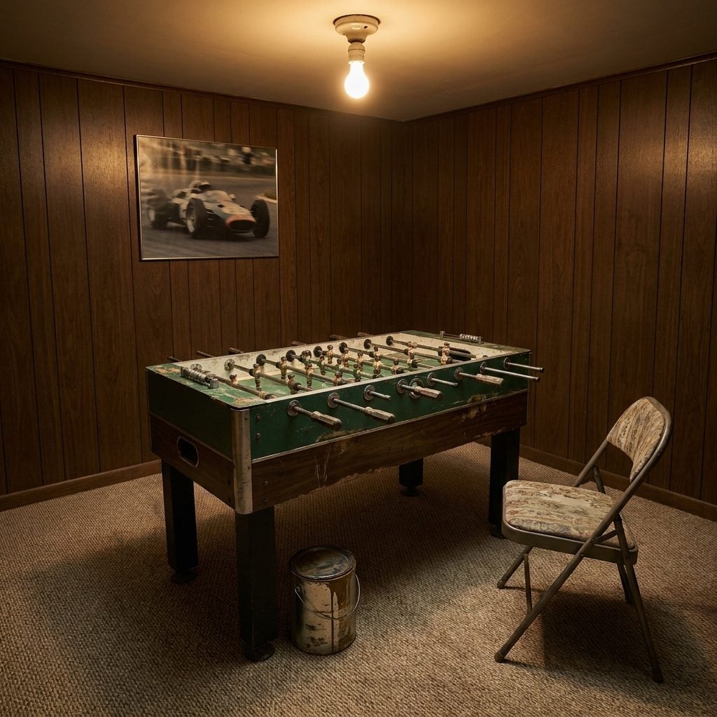 The Foosball Table Whose Paint Was Worn Off Right Where the Handles Sat