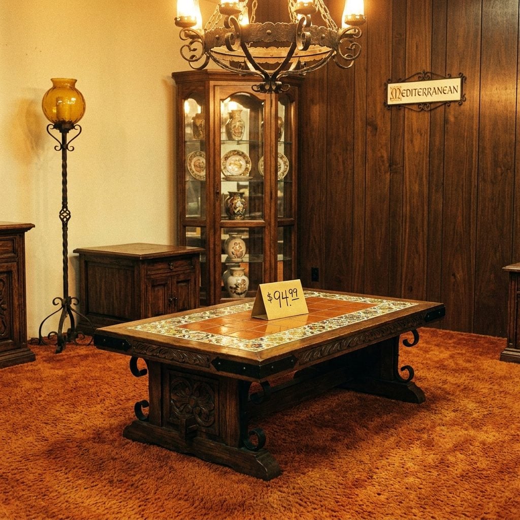 A Formal Coffee Table in Mediterranean Style: Around $95 in 1978