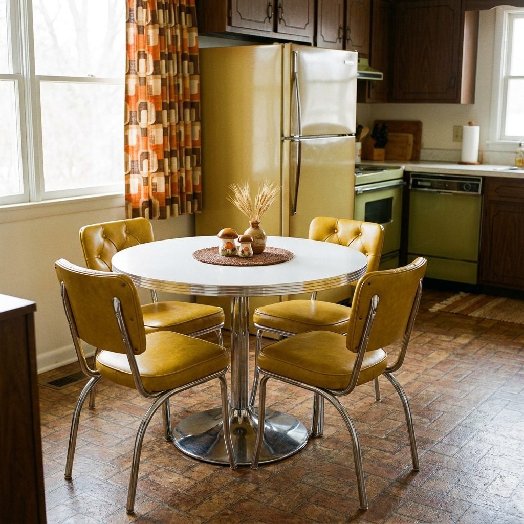 A Formica Dinette Set with Four Chairs: Between $150 and $250