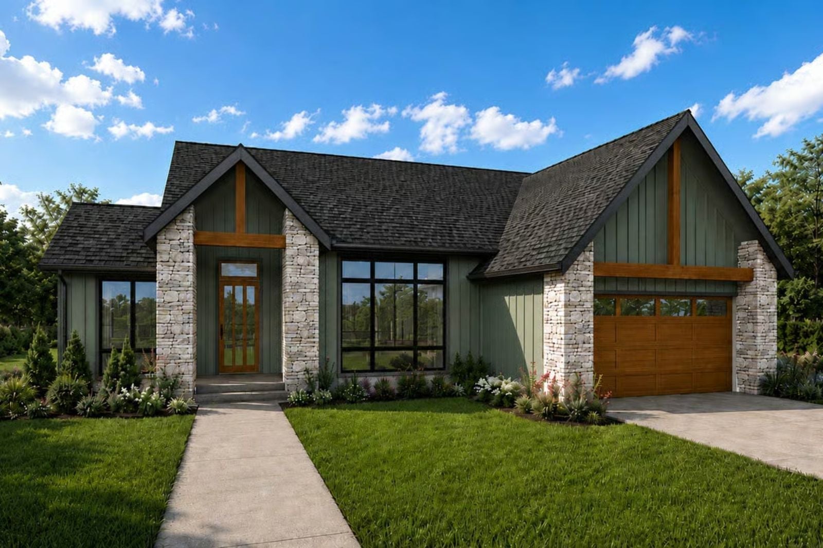 Foxglove Grove 3-Bedroom Modern Craftsman with Courtyard Designed for Empty Nesters Who Are Finally Done Compromising (Floor Plan)