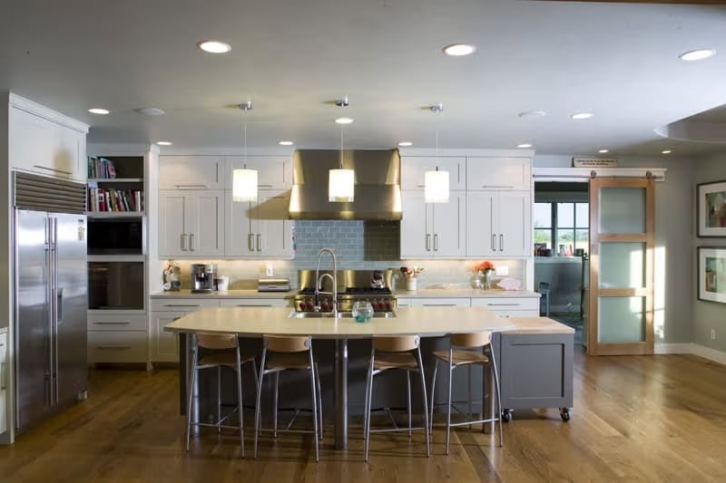 Pendant-Lit Kitchen Island Built Wide Enough to Actually Work At