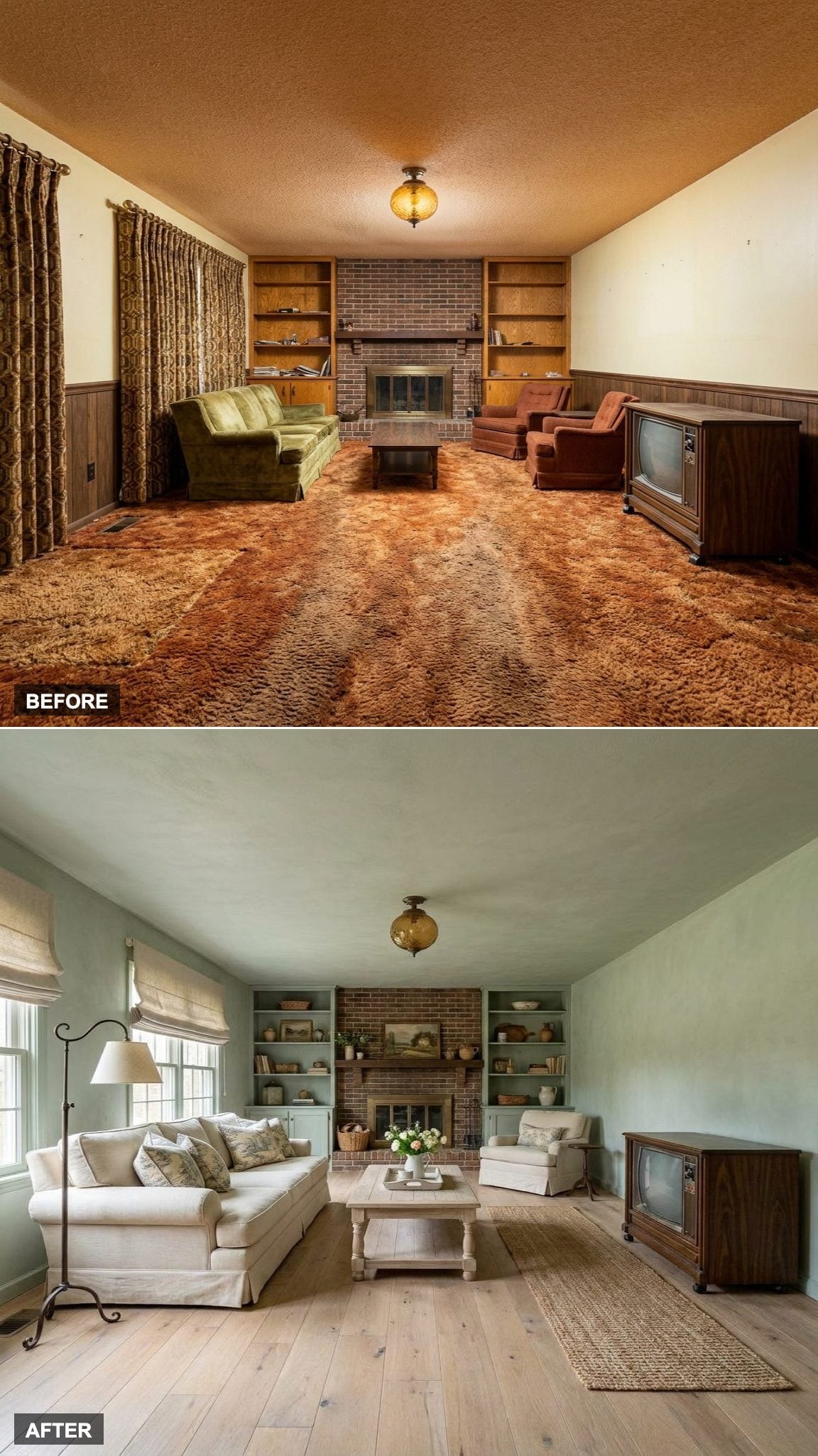French Provincial Farmhouse with Limed Oak Floors and Soft Celadon Plaster