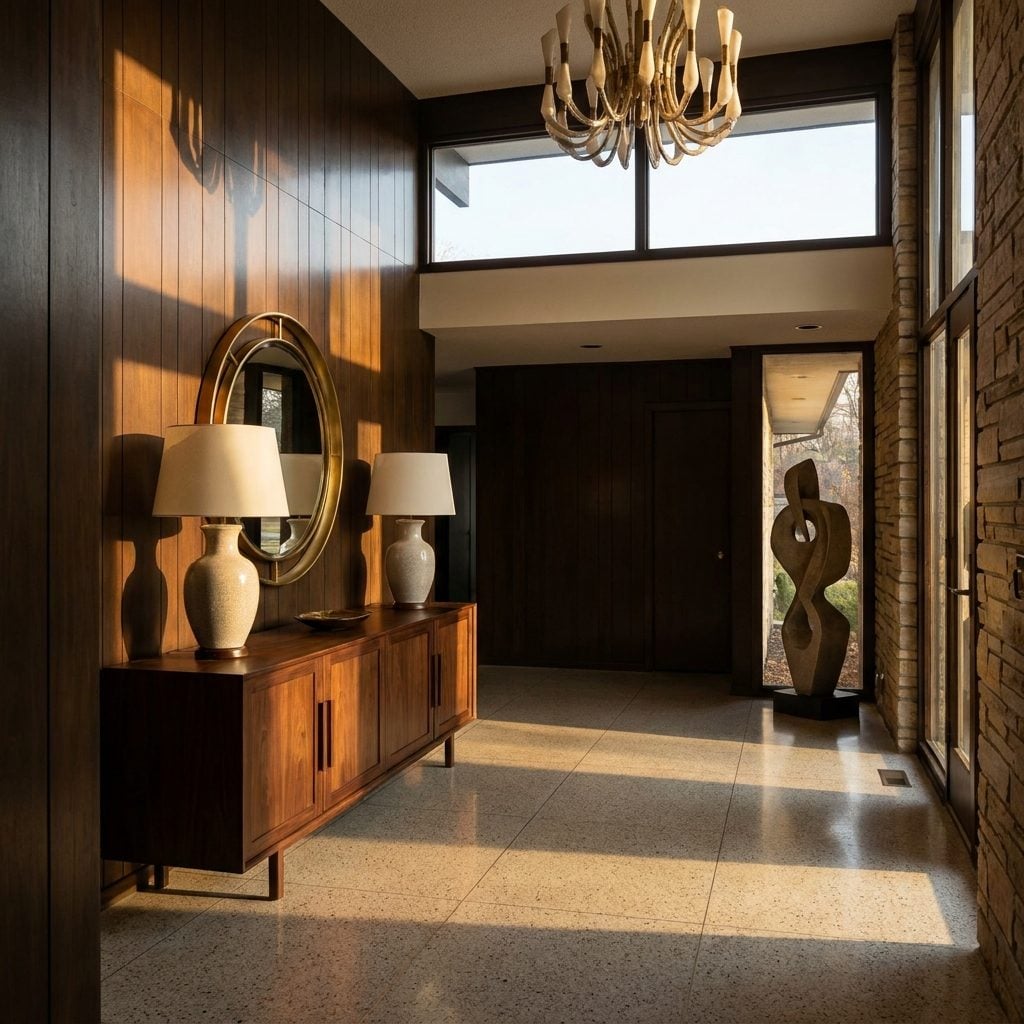 The Front Door Opens Onto a Foyer That Means Business
