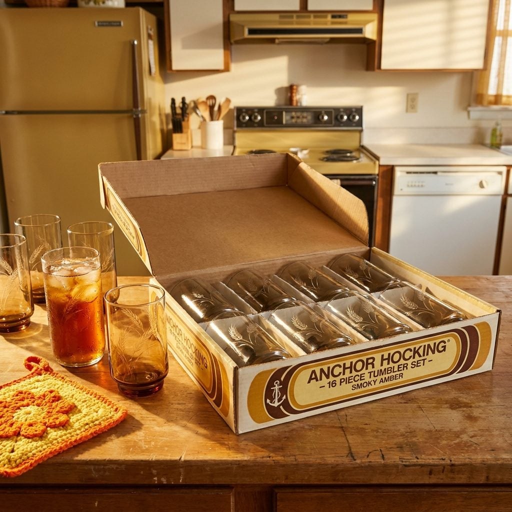 A Full Set of Anchor Hocking Glassware: About $10 for a Boxed Set of 16