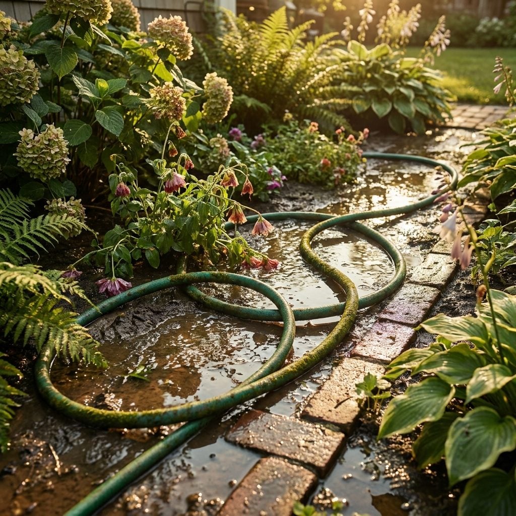 The Garden Hose Left Running in the Flower Bed All Afternoon