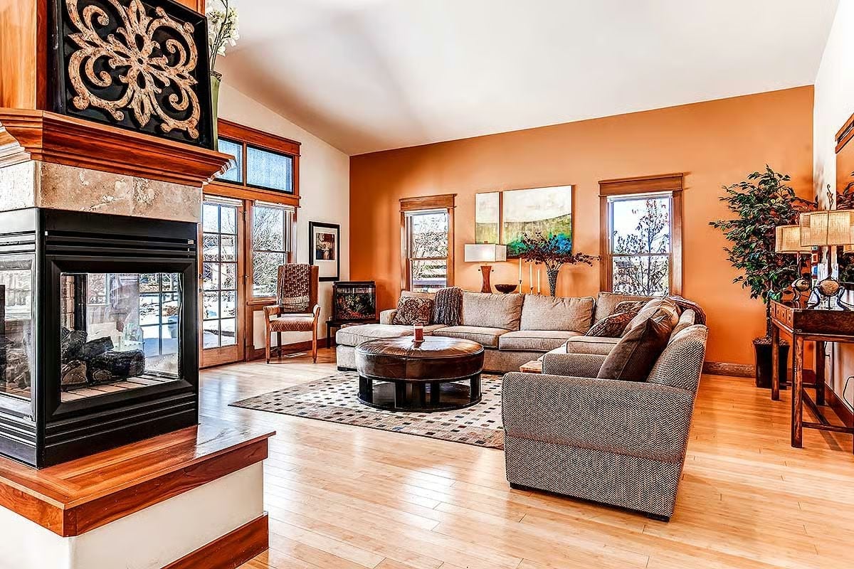 Double-Sided Fireplace Earns Every Square Foot of Floor It Sits On