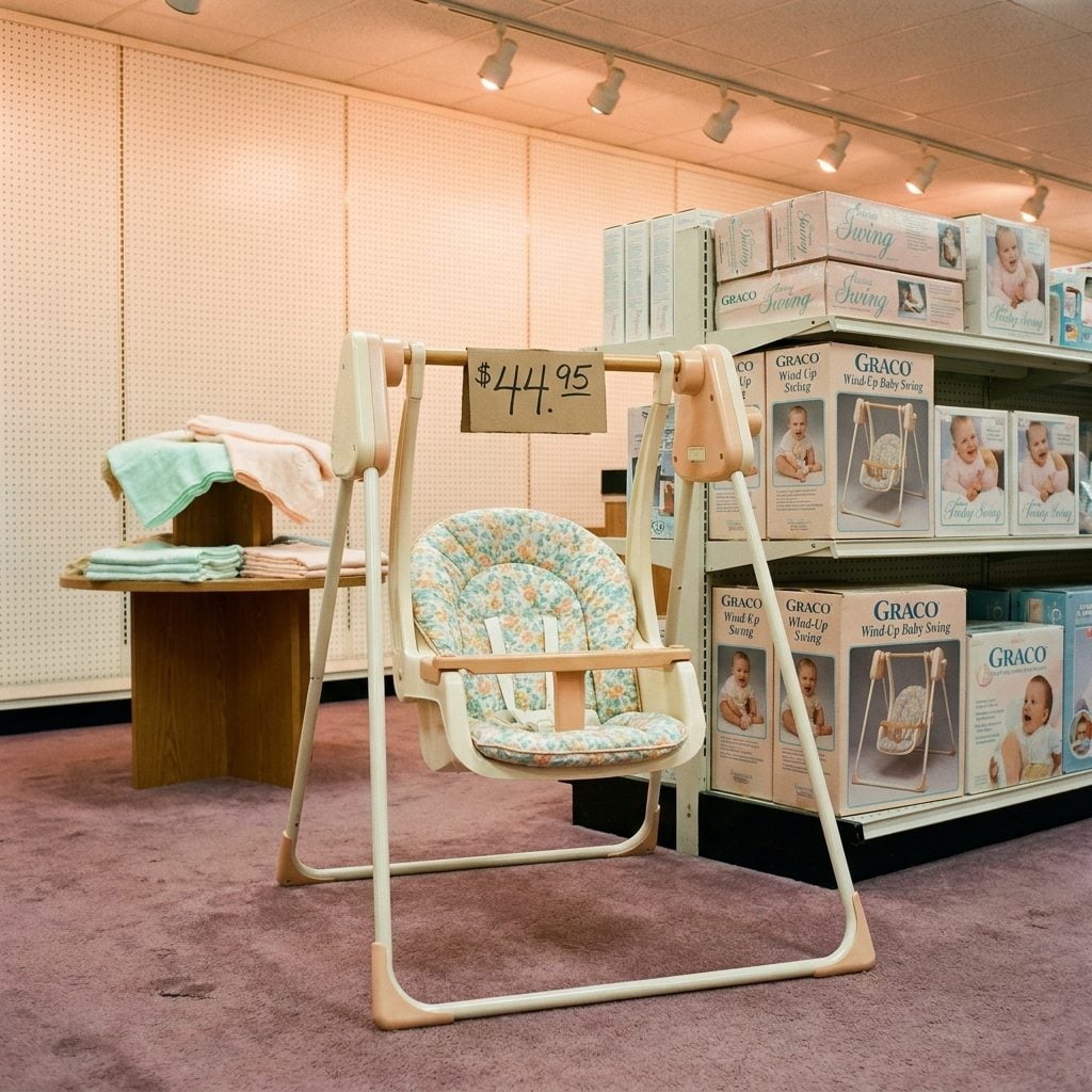 9. A Graco Baby Swing Cost Around $45 in 1986