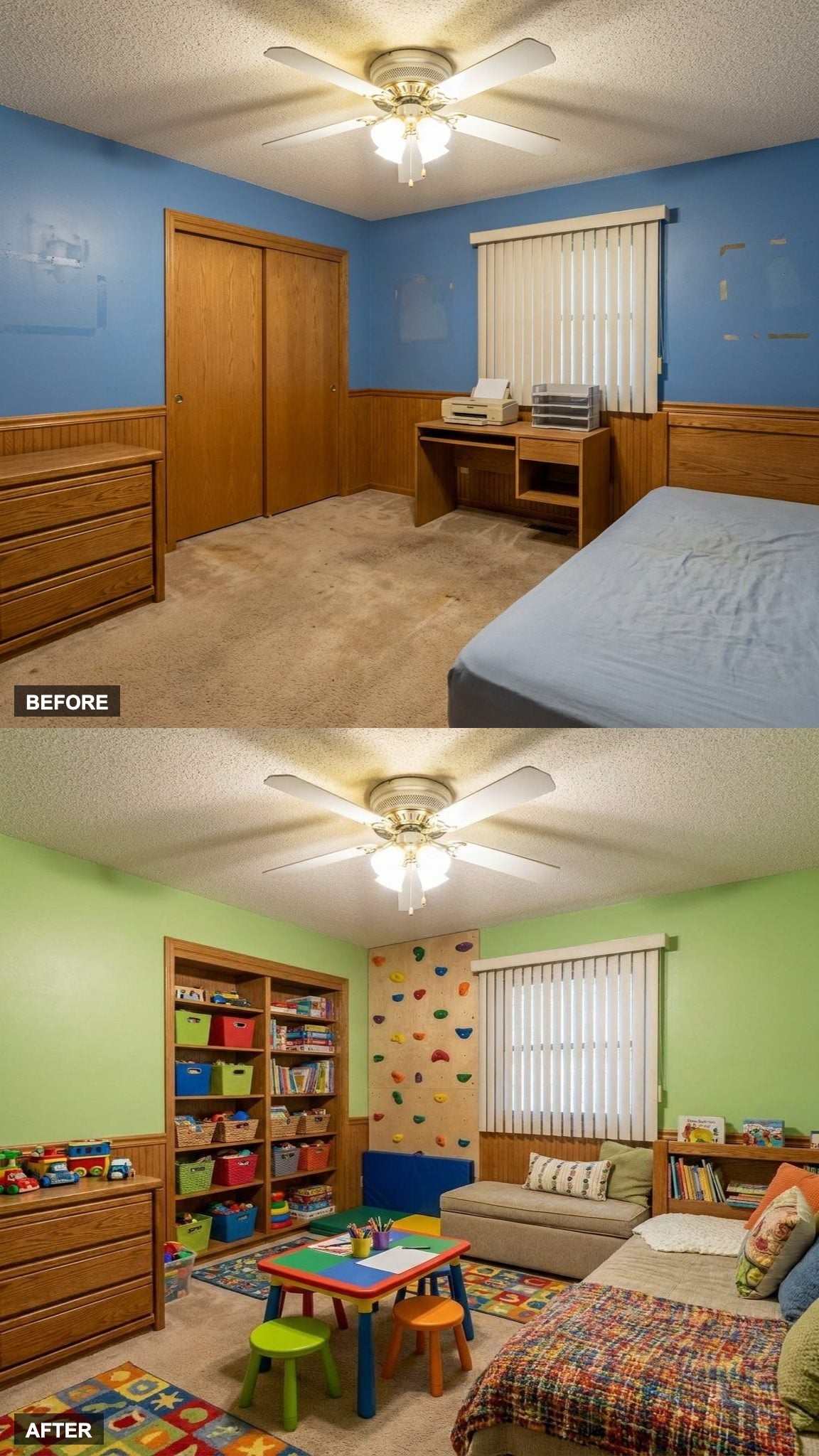 The Grandkids' Playroom With a Climbing Wall, Reading Nook, and Storage That Actually Works