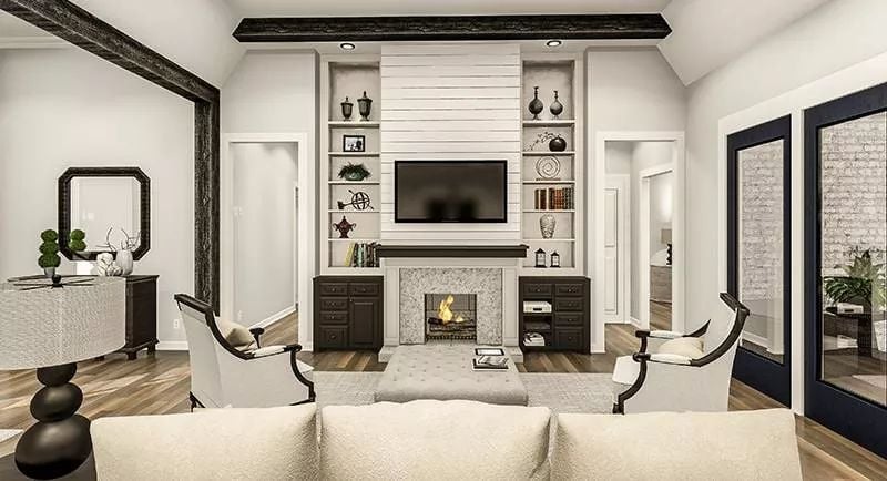 Shiplap Fireplace Wall With Built-Ins That Actually Hold Things Worth Displaying