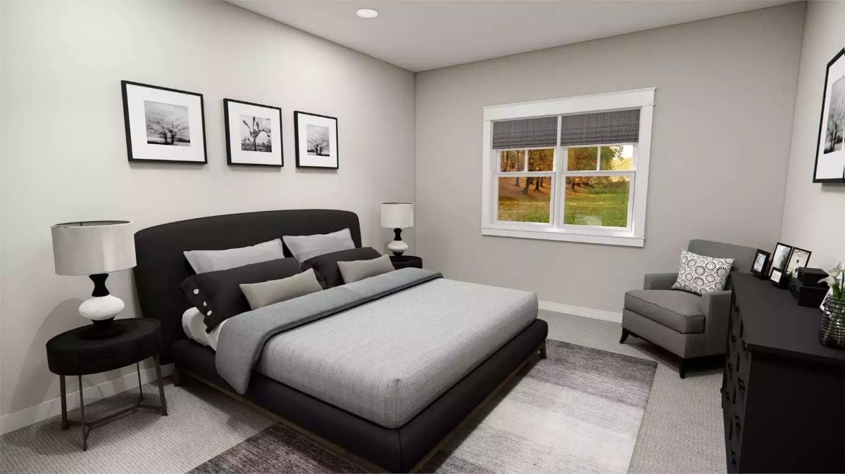 Black Headboard, Gray Everything Else: Bedroom Contrast That Holds Together