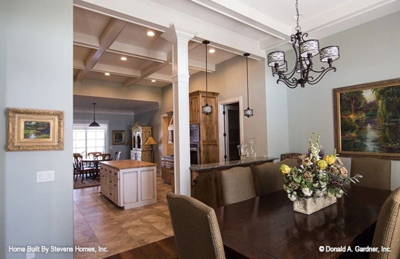 Chandelier, Columns, and a Dining Room That Knows What It's For