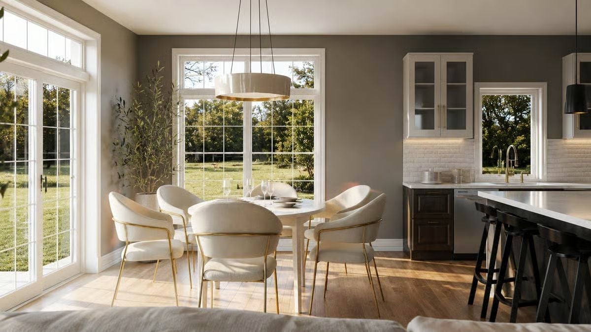 Cream Chairs and Gold Legs Earn Their Place at This Table