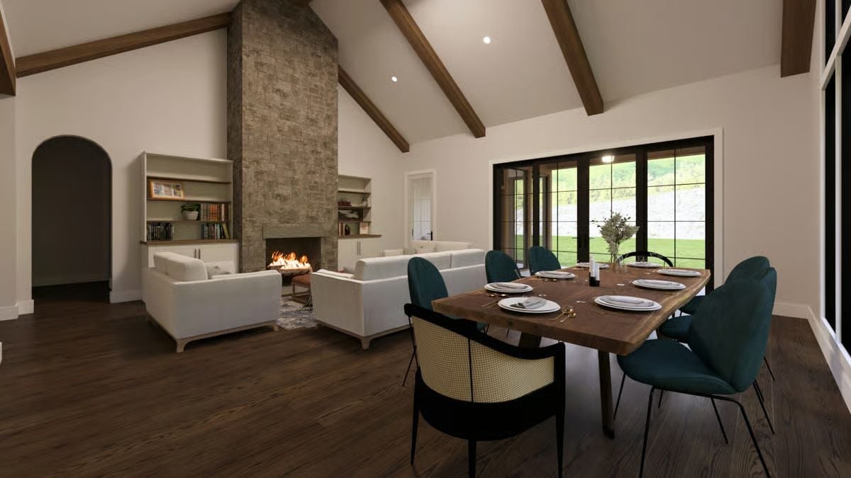 Vaulted Ceilings and a Stone Fireplace That Earns Every Inch of Wall Space
