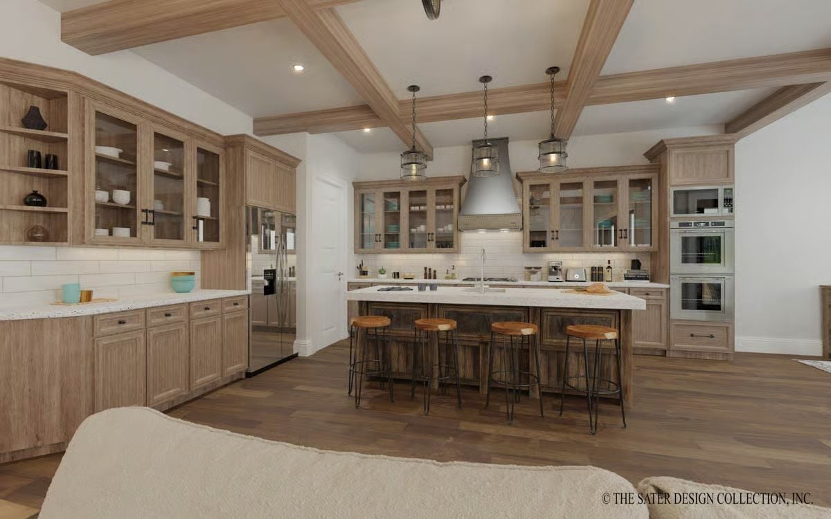 Barrel Stools and Wire Pendants Keep This Kitchen Honest About What It Is