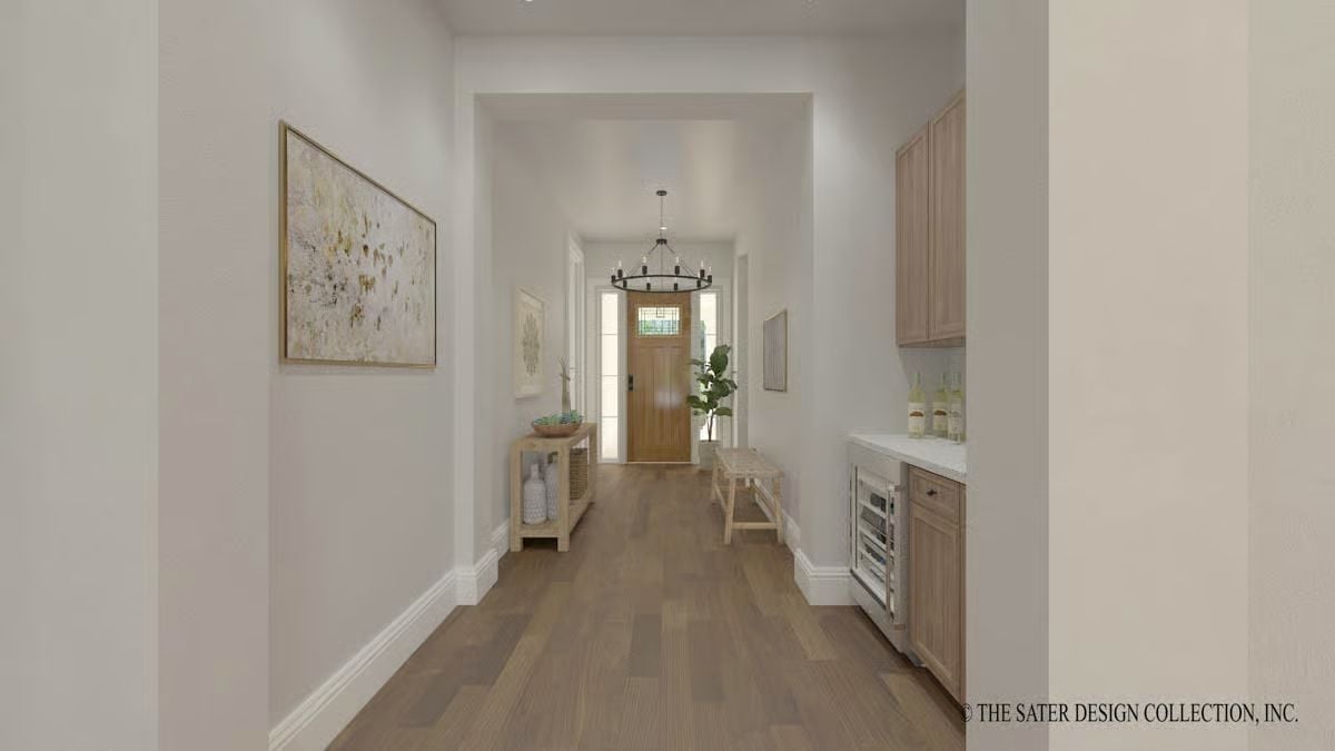 Wet Bar Off the Foyer Makes Entertaining Feel Effortless From the Moment Guests Walk In