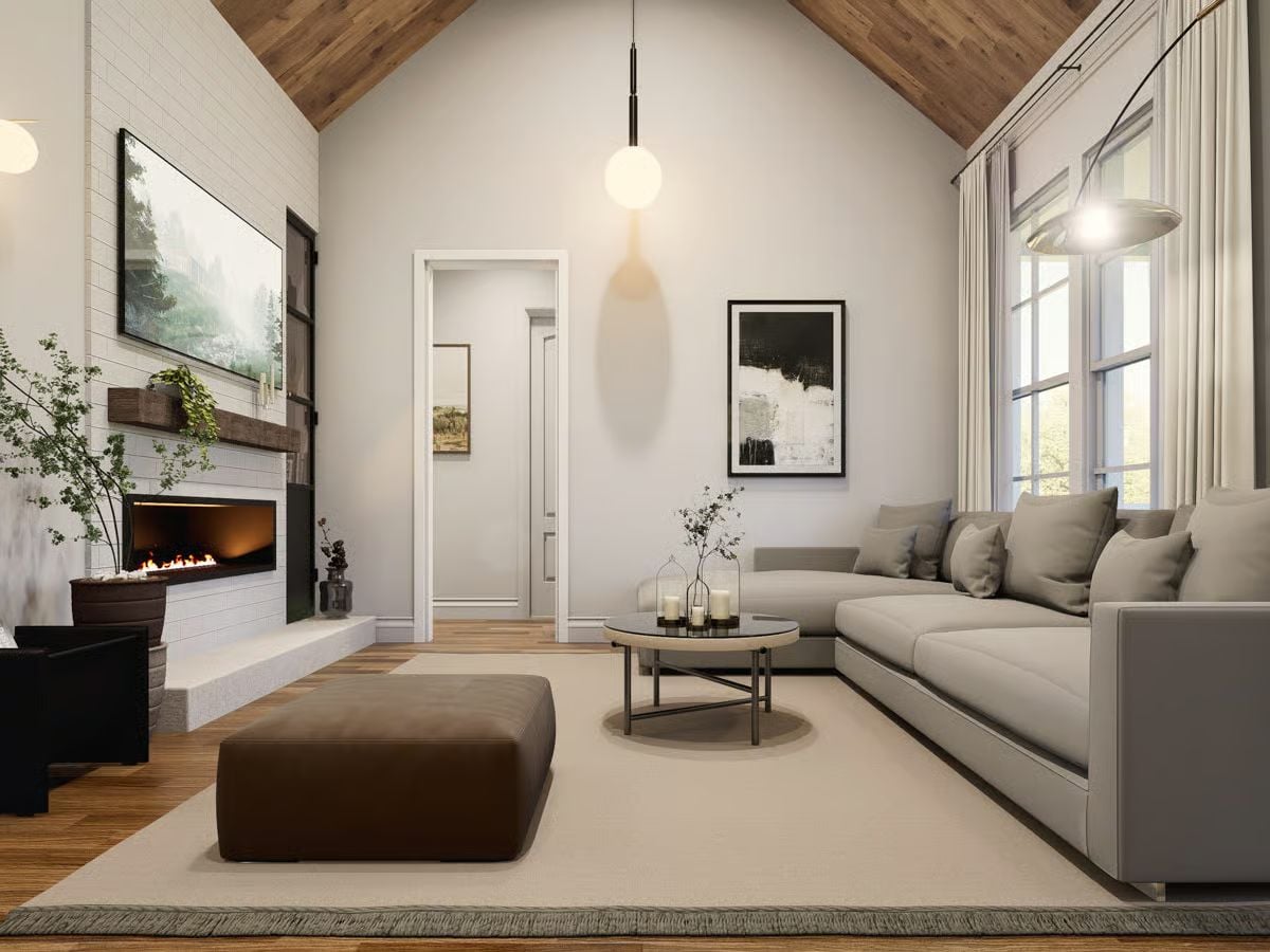 Vaulted Ceilings, Wood Planks, and a Fireplace That Actually Gets Used