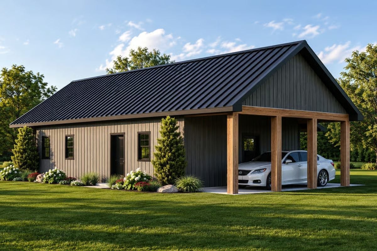 Board-and-Batten Siding, Exposed Posts, and a Carport That Actually Works