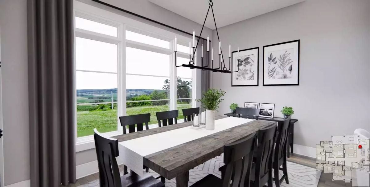 Reclaimed Wood and Candle-Style Chandelier Pull Dining Into Farmhouse Territory