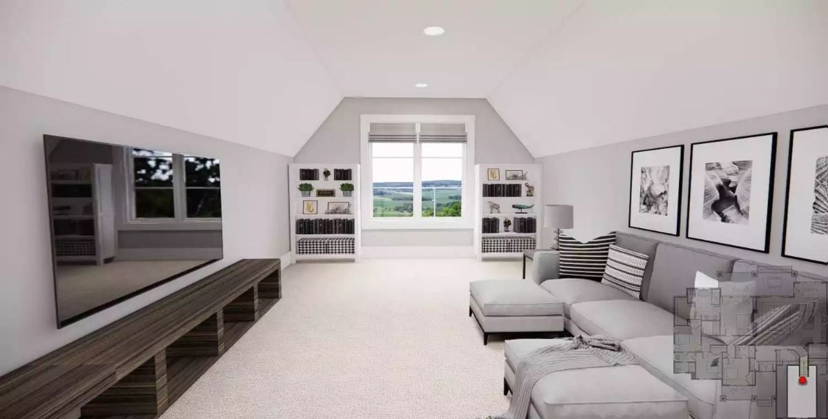 Vaulted Bonus Room Earns Its Keep With Built-Ins and a View That Steals Focus