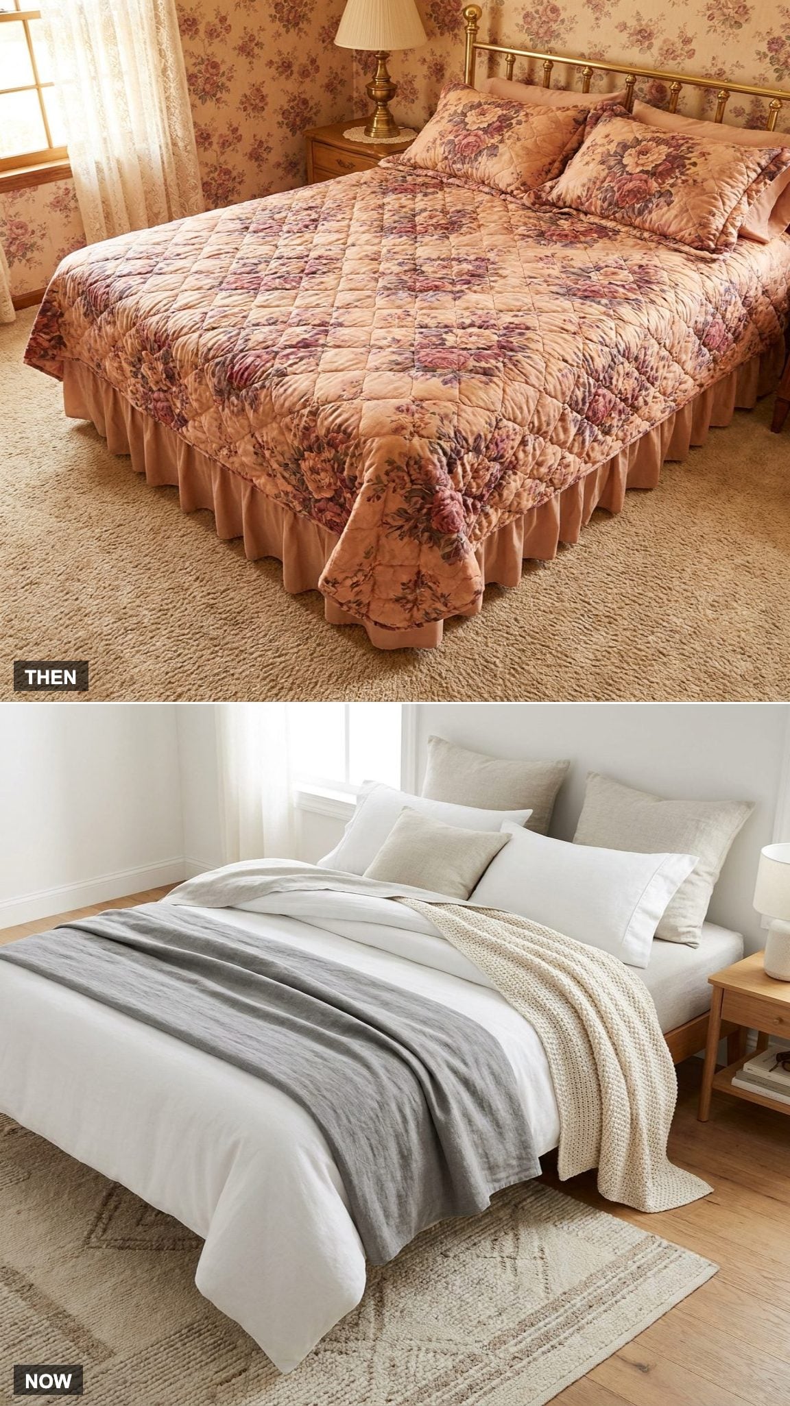 Heavy Bedspreads vs. Layered Neutral Bedding