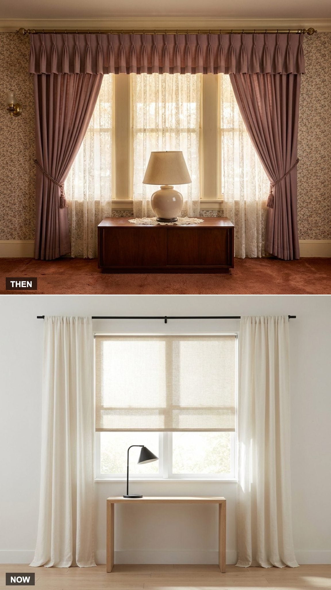 Heavy Drapes Framed Every Window