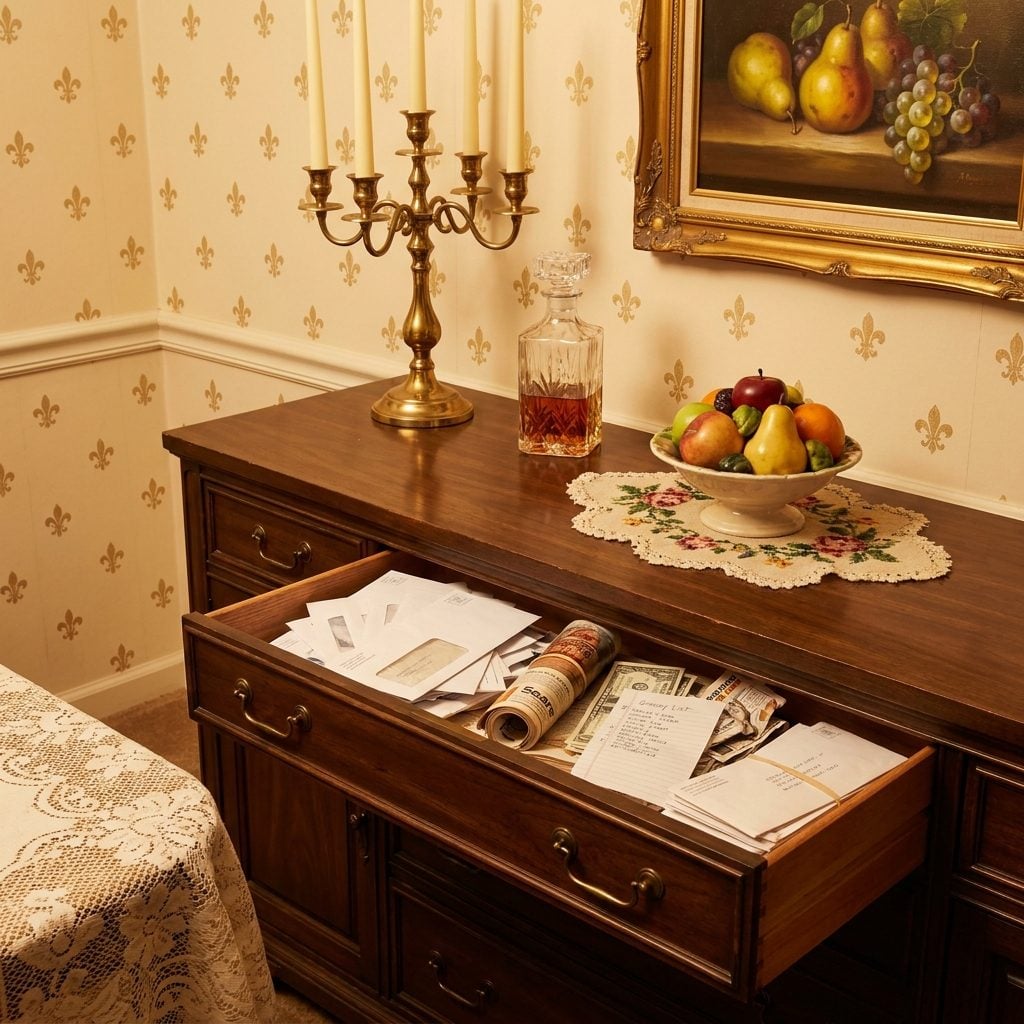 Hiding the Junk Mail and Bills in the Top Drawer of the Buffet