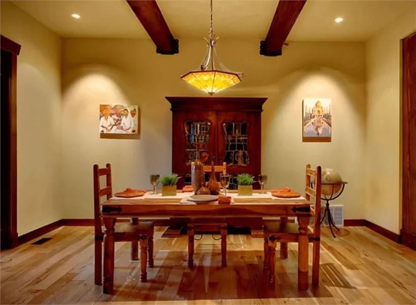 Warm Wood and Amber Light Make Every Meal Feel Unhurried