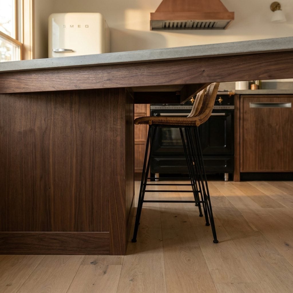 How a Thick Island Apron Panel Changes Your Knee-to-Counter Math