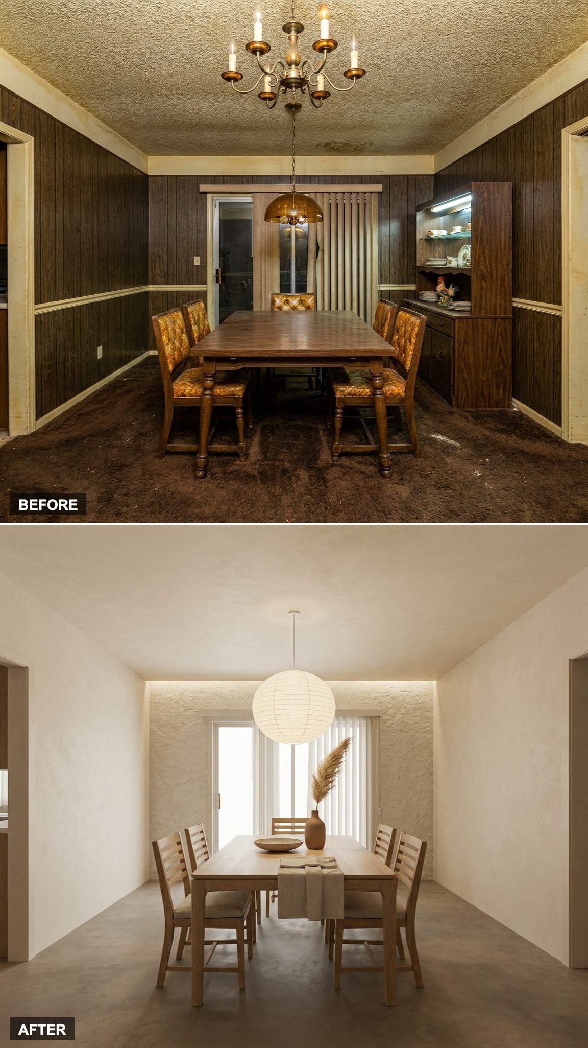 Japandi Serenity with White Oak, Warm Paper Pendants, and a Stone-Finish Plaster Wall