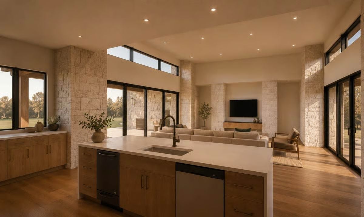 Open Kitchen to Living Flow Earns Its Square Footage