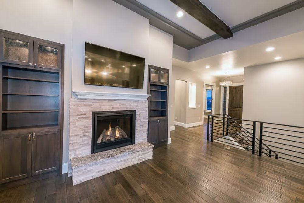 Stacked Stone Fireplace Wall With Built-Ins Worth the Wait