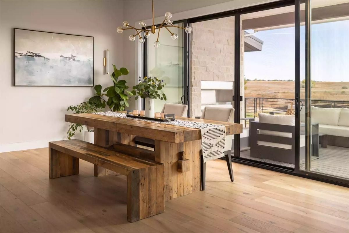 Reclaimed Wood Table Heavy Enough to Anchor the Whole Room