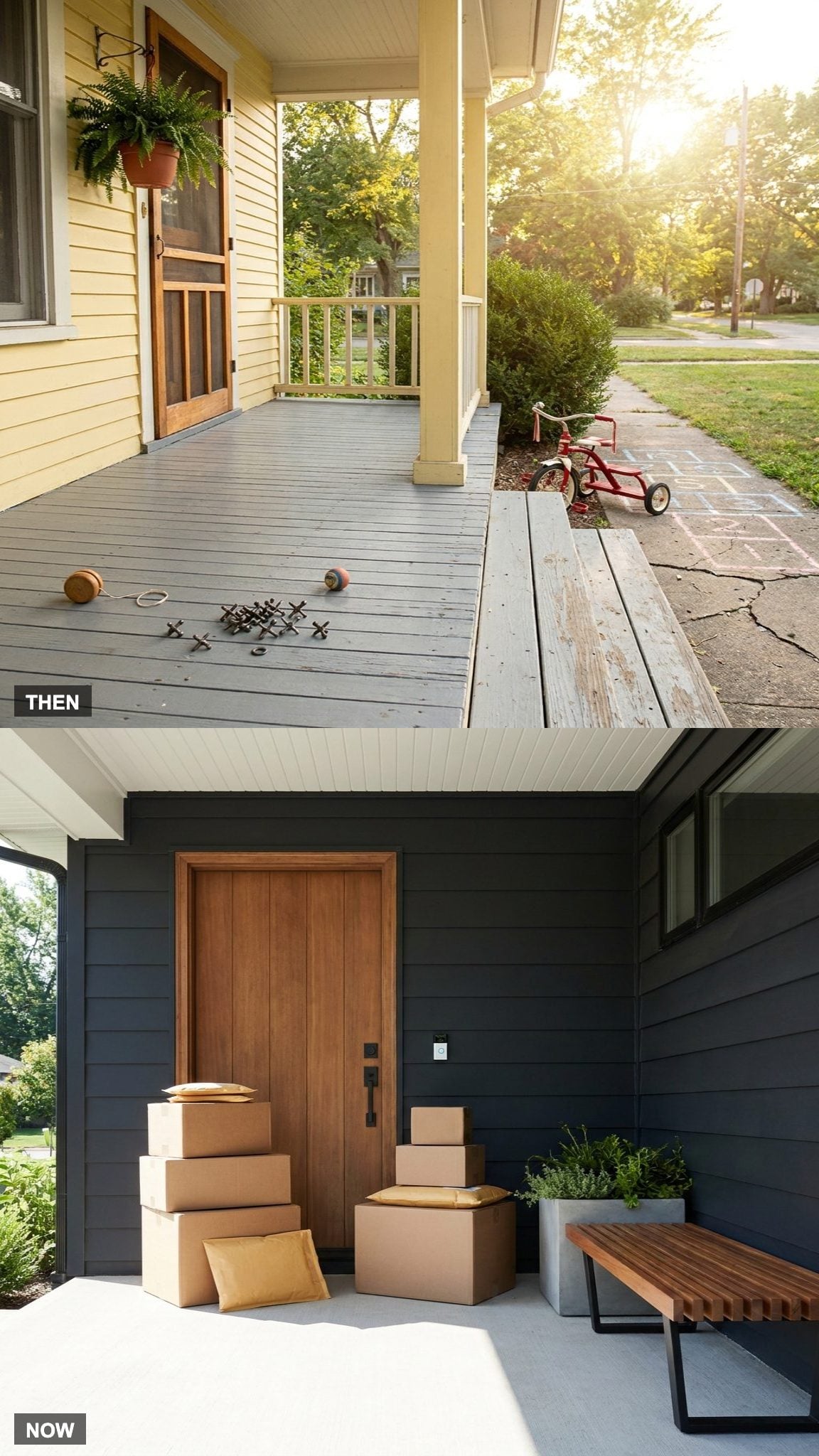 Kids Playing on the Porch vs. Package Deliveries