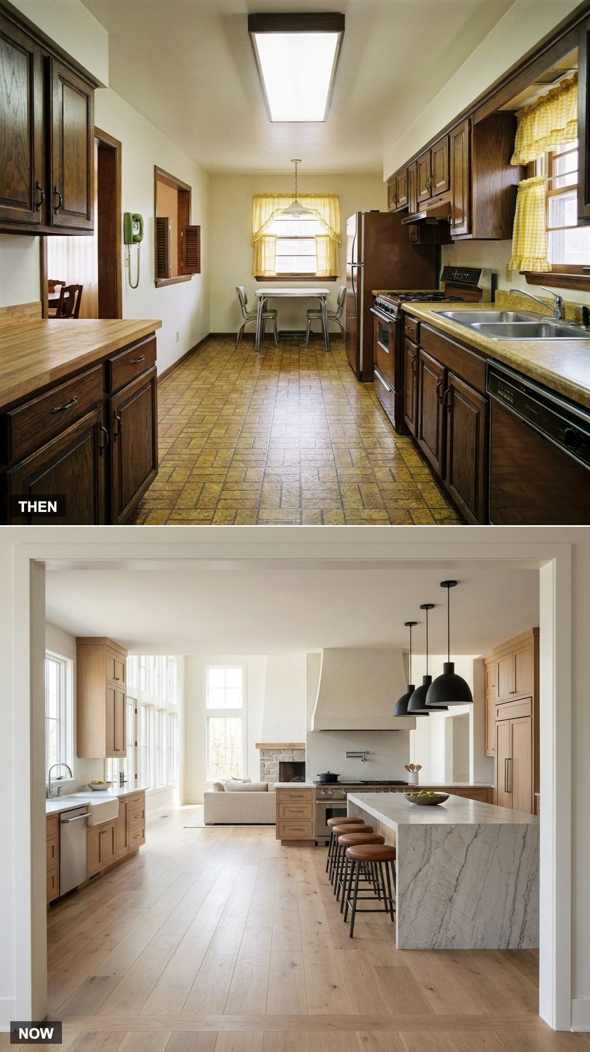 Before: The Kitchen Was Just for Cooking | After: The Room the Whole House Orbits
