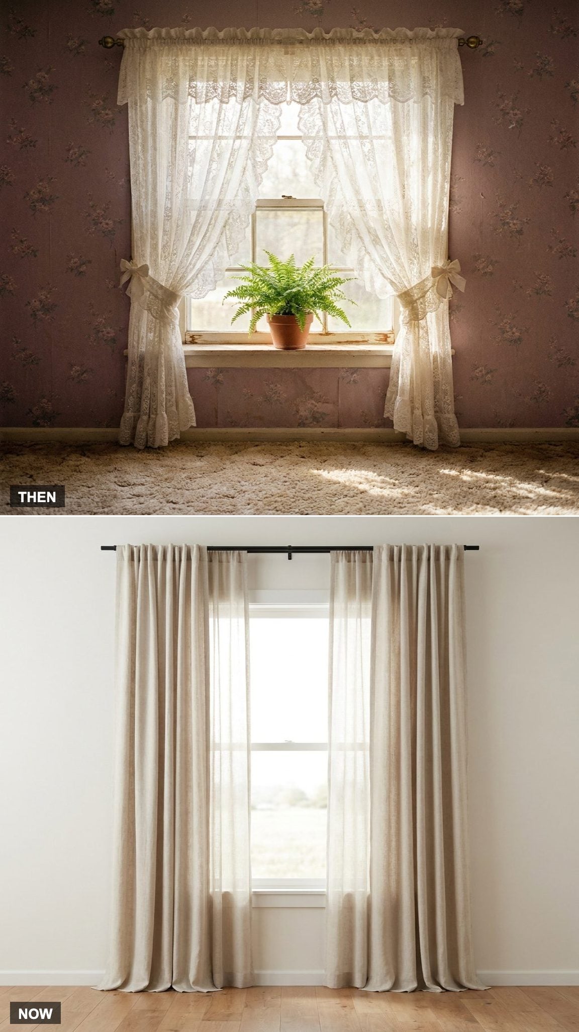 Lace Curtains vs. Floor-to-Ceiling Drapes