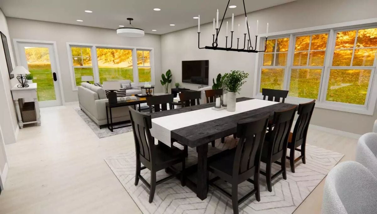 Dark Wood, Candlelight Fixture, and an Open Plan That Actually Works