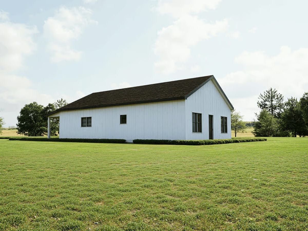 White Board-and-Batten Walls That Let the Lawn Do the Talking