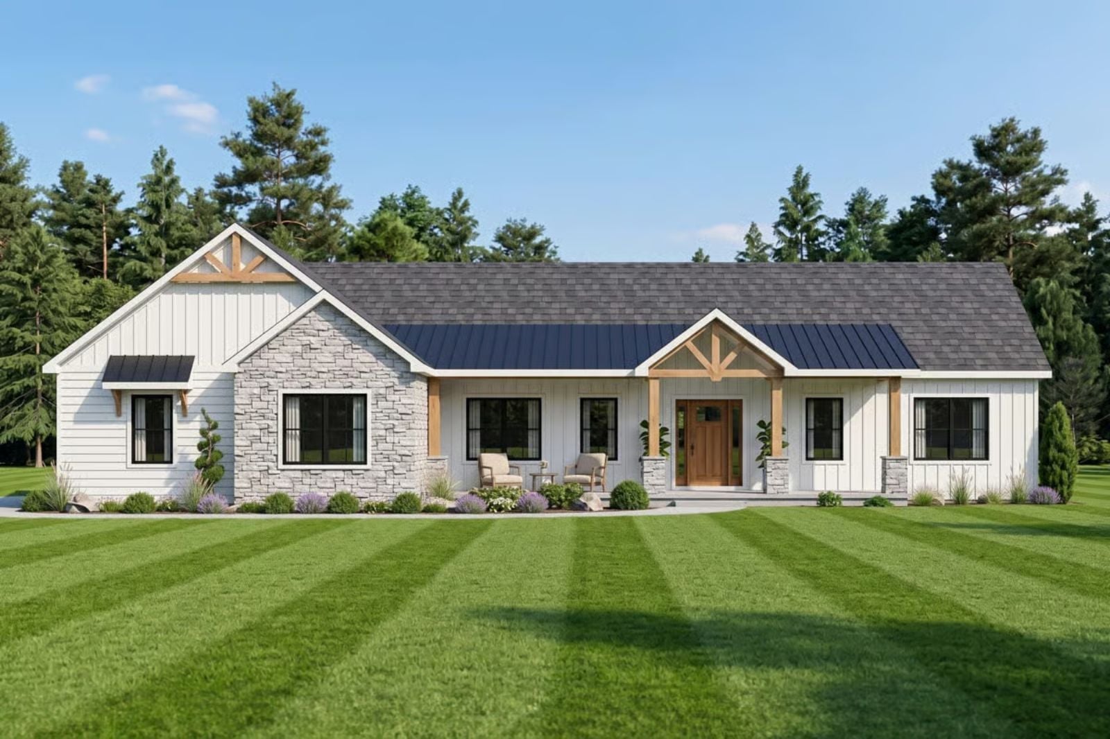 Larkspur 3-Bedroom Modern Farmhouse Ranch with 3-Car Garage Designed for Suburbanites Who Secretly Wish They Lived in the Country (Floor Plan)