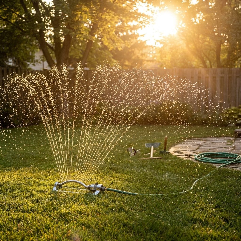 A Lawn Sprinkler System (Oscillating Hose Type): Around $8 in 1974