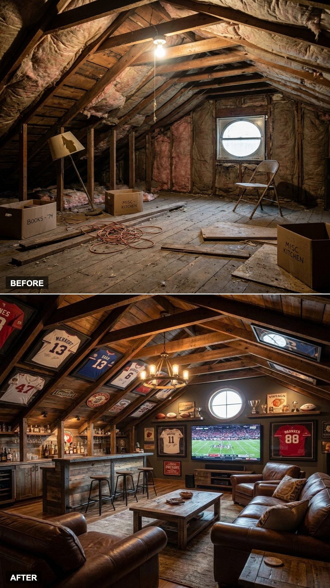 Leather Seating and Framed Memorabilia Build a Dedicated Sports Room