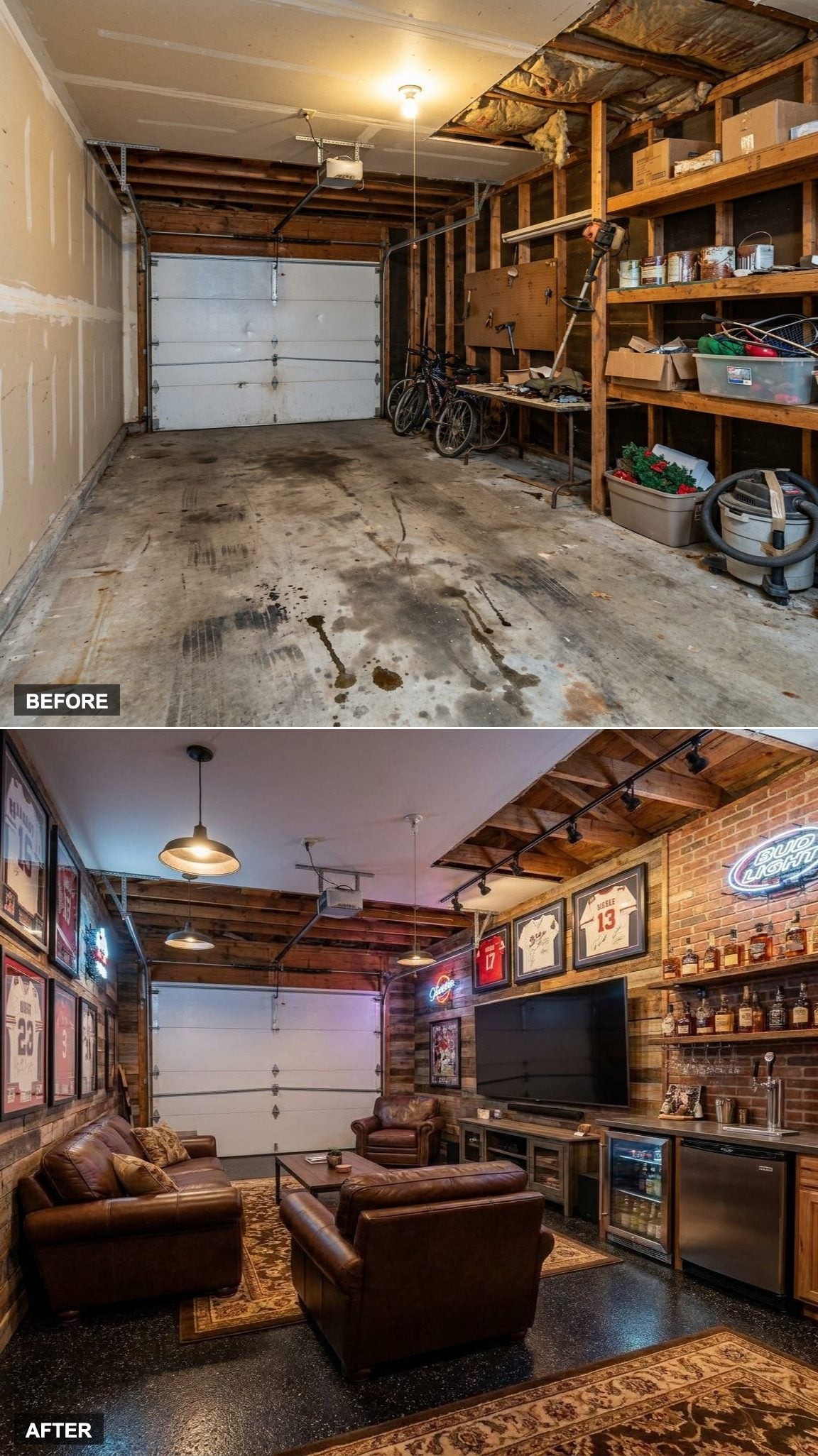 Leather Seating, Neon, and the Man Cave That Earns the Name