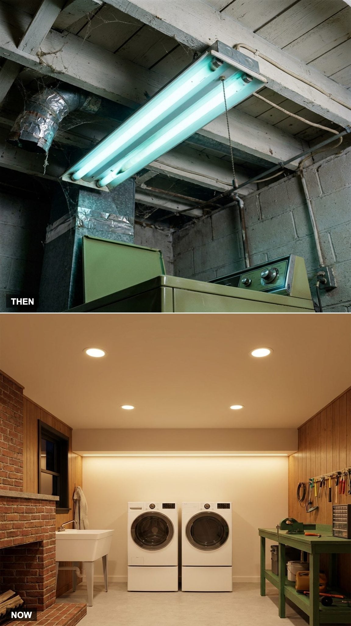The Lighting Overhead: Buzzing Fluorescent Tube vs. Layered Recessed LEDs