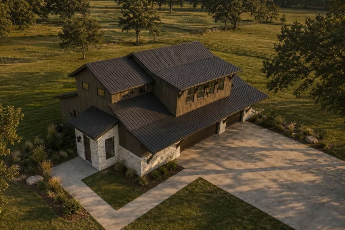 Copper-Hour Light on a Standing-Seam Roof That Pulls the Whole Property Together